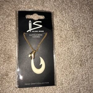 Buffalo bone necklace carving